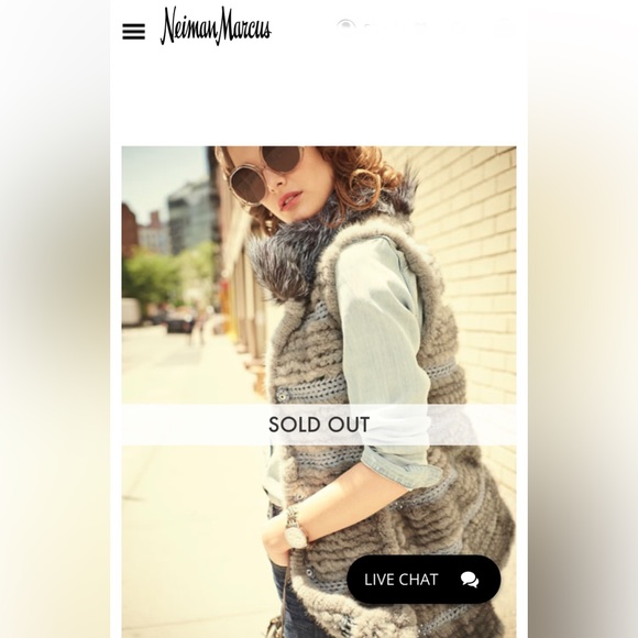 Belle Fare Chunky Knit Real Iris Mink Fur Silver Fox Collar Vest preowned - Picture 11 of 13